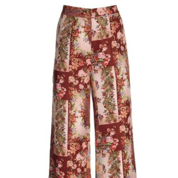 New S BOSTON PROPER Patchwork Print High Waist Palazzo Pant  Wide Leg Straight - Picture 5 of 6
